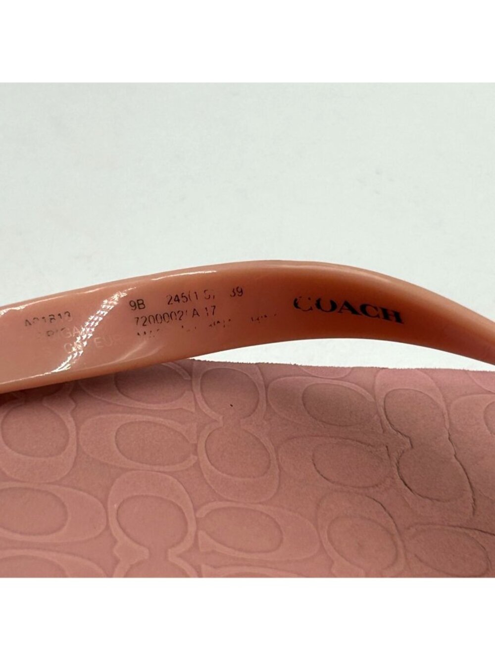 Coach Women's Blush Pink Signature Abbigail Rubber Flip Flops Size 9 3600 - Picture 7 of 16